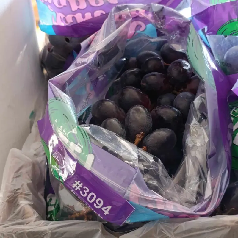 Uvas negras frescas