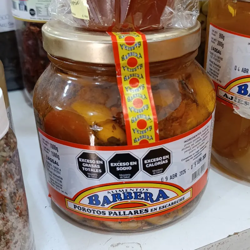 Porotos pallares en escabeche "Barbera"