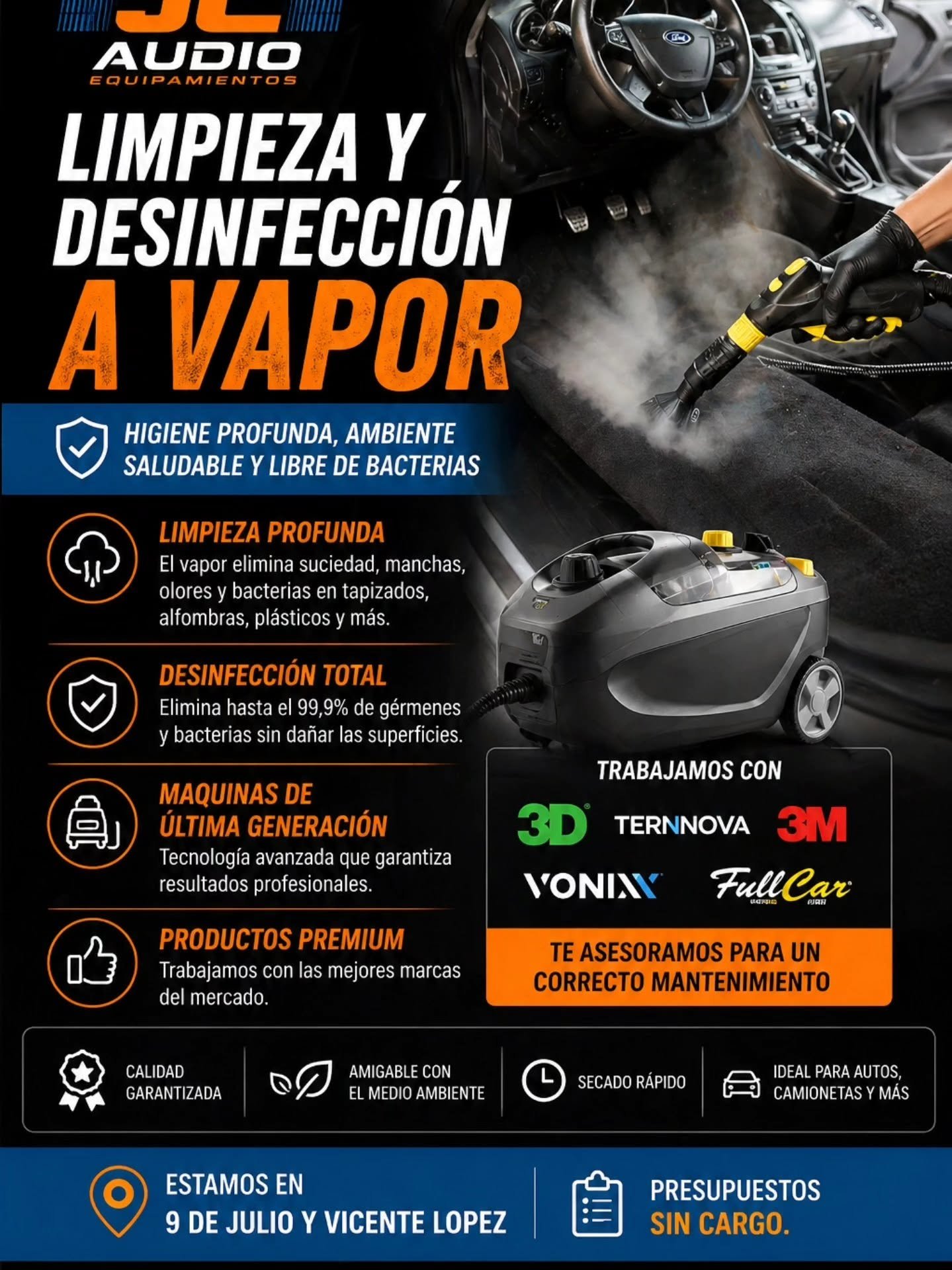 Limpieza y desinfección a vapor